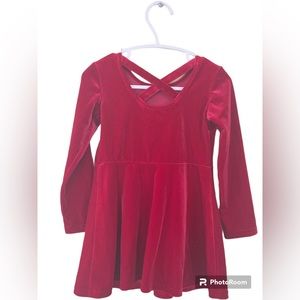 EUC The Children’s Place Red Velvet Dress Christmas 2T